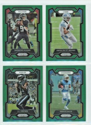 2023 Panini Prizm Football GREEN PRIZM #1-400 Pick a Player You