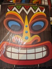LARGE JOINTED HAWAIIAN TIKI TOTEM POLE CARD CUTOUT 180cm LUAU DECORATION