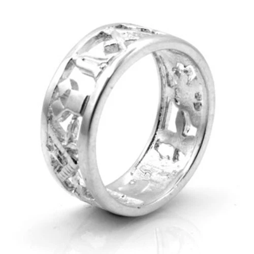 Solid Silver 925 Masonic Wedding Ring eBay