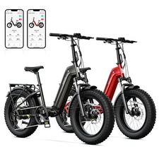 SISIGAD Folding Electric Bike for Adults 1500W Peak  Fat Tire Mountain E-Bike