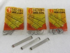 VIntage J H Smith Co Package of  21 Metal No Pin 3" Fabric HEM CLIPS - Curtains