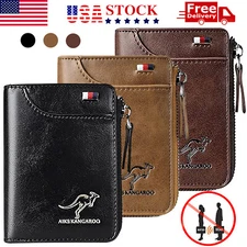 Men Men's RFID Blocking T1 Leather Wallet Credit Card ID Durable Waterproof 