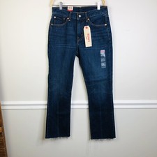 NEW Levi's Men  s Kick flare raw hem Dark Blue Jeans Size 27 NWT