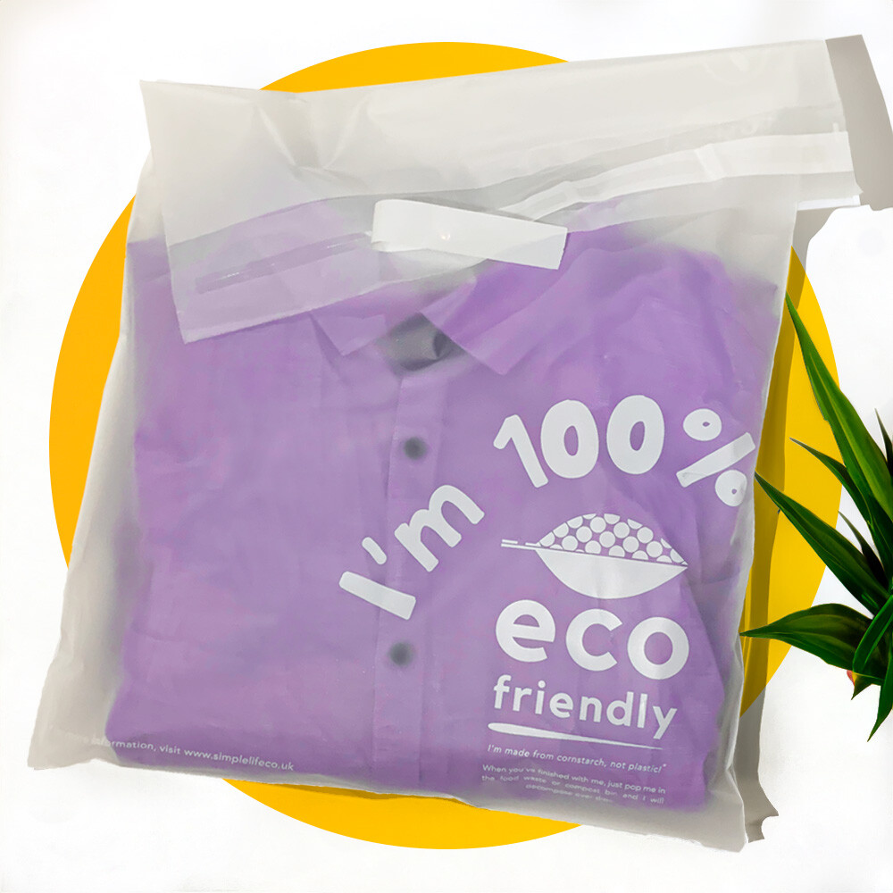 50 Eco Friendly Self Adhesive Poly Bags for Clothes 100% Compostable  Packaging