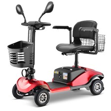 4 Wheel Folding Senior Mobility Scooter 350W 265lbs Capacity 12V/20Ah 12.5 Miles