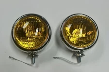 Vintage Fog Lights 5 inches Amber 12 Volts  35 Watts Pair Fits All Classics