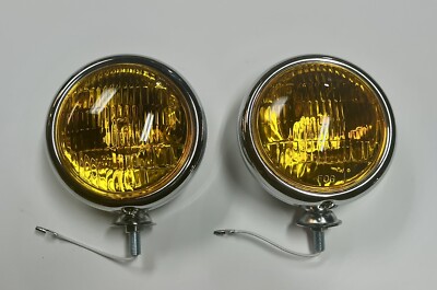 Vintage Fog Lights 5 inches Amber 12 Volts 35 Watts Pair Fits All