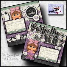 PERFECTLY YOU girl 2 premade scrapbook pages paper printed layout CHERRY 0058