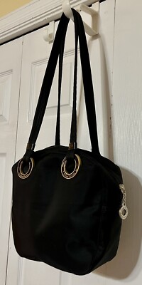 Stefano Dellera Shoulder Bag Black Microft Purse Made in Italy Logo Easy Care