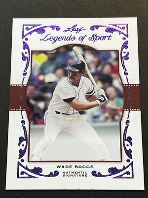 2011 Leaf Legends PURPLE BLANK BACK PROOF MISSING AUTO & #/1 Wade Boggs