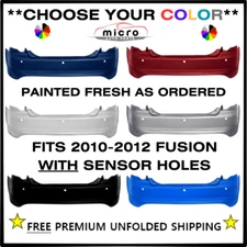 NEW REAR BUMPER FOR 2010-2012 FORD FUSION PAINTED *CHOOSE YOUR COLOR* FO1100648