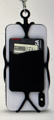 Choose Color: Phone Holder w/Lanyard and Card Pocket On Silicone Neck Strap - 第 4/14 張圖片