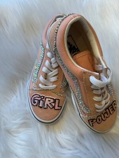 Vans Old Skool Peach And White Lace Up Sneakers Size 1