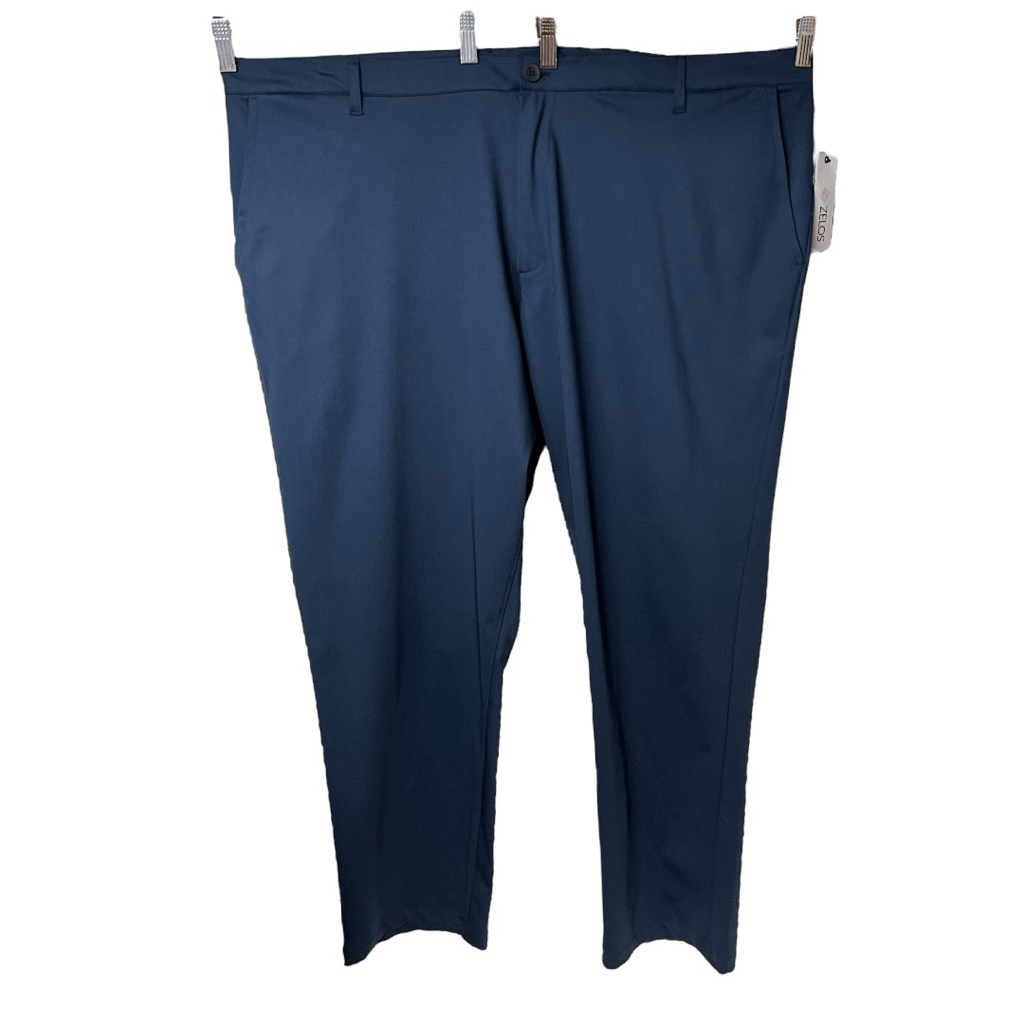 Zelos Mens Navy Blue Big and Tall Waist Straight Leg Hybrid Pants Size