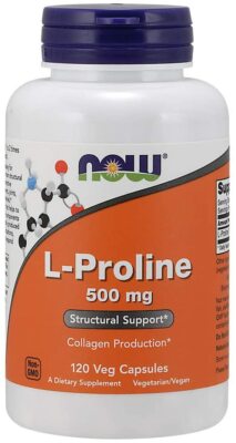NOW FOODS, L-PROLINE 500mg Kollagenproduktion 120 Veg. Kapseln SUPER PREIS