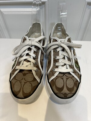 coach Dee Women Sneakers Brown Signature Style Customize Canvas Size 7 ...