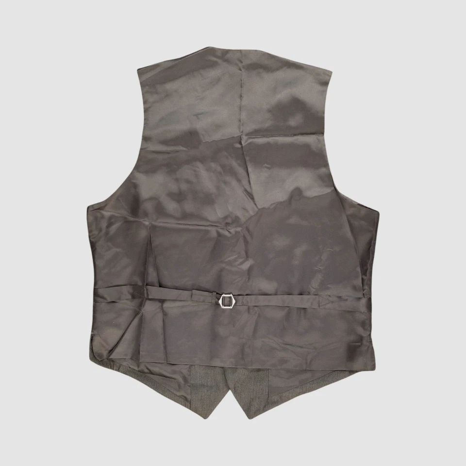 Perry Ellis Portfolio Men Gray Herringbone 5-Button Suit Vest Waistcoat Size M - Image 2 of 4