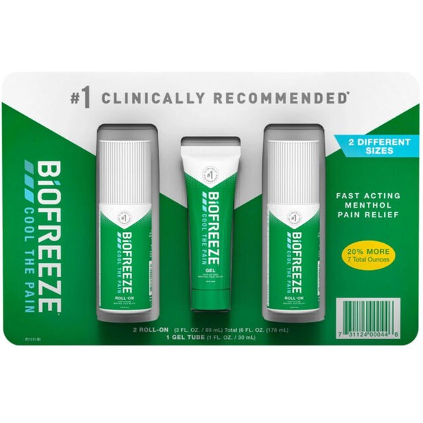 Biofreeze Cold Therapy Pain­ Relief 2x 90ml RollOns and 30ml Gel