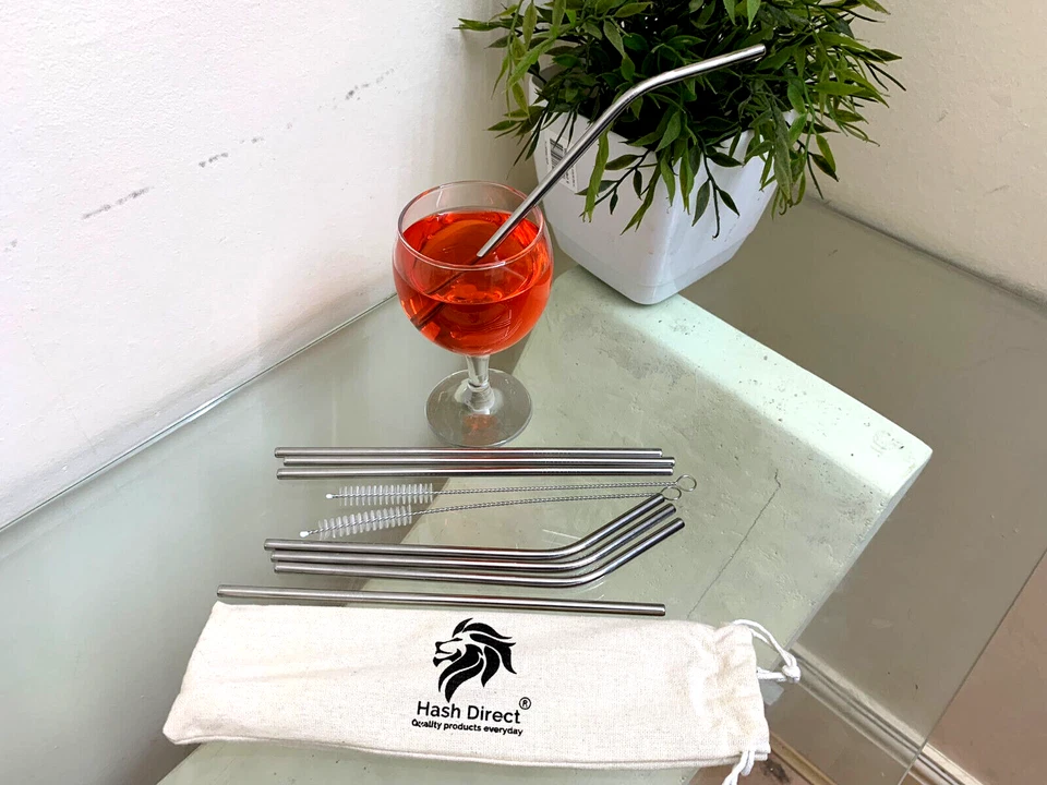 Metal Straws 10 pcs Pack Drinking Reusable Stainless Steel Drinks Eco Straw - Image 2 of 4