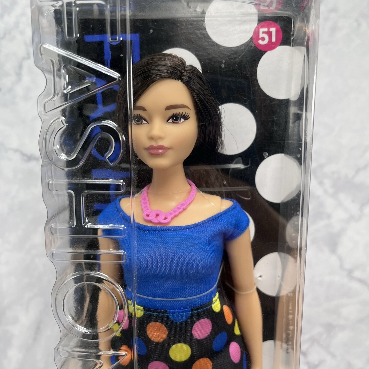 Barbie Fashionistas #51 'Polka Dot Fun' Curvy Doll, New In