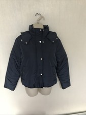 New M&s Ladies Stormwear Hood Coat /jacket (air Force Blue) Size 10