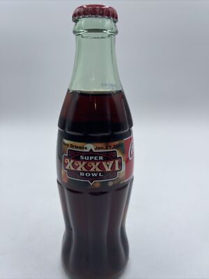SUPER BOWL XXXVI 8 oz. Coca-Cola Glass Coke Bottle New Orleans date error