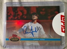 2022 STADIUM CLUB CHROME AARON JUDGE 1991 IMAGE VARIATION RED REFRACTOR AUTO /5 