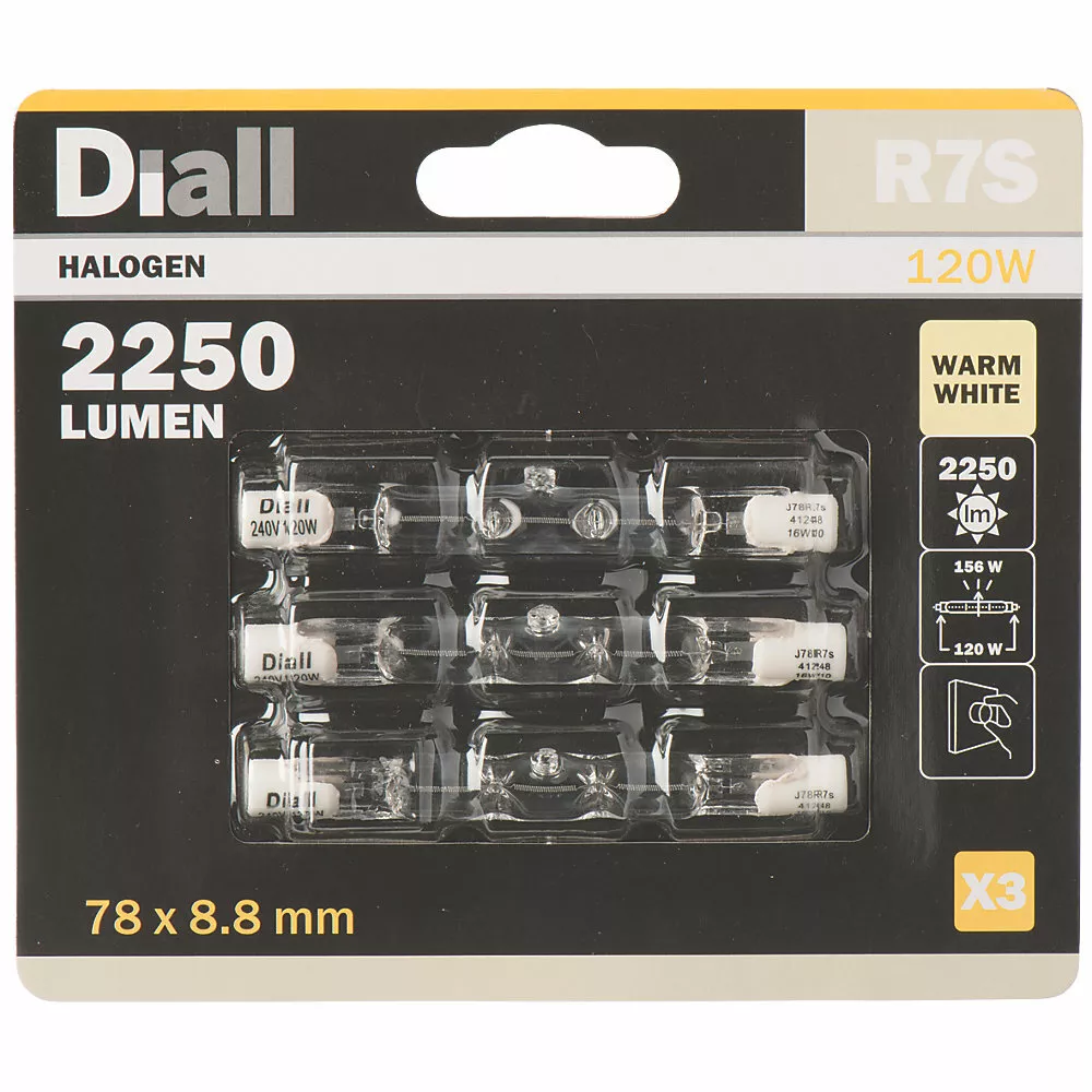 3 x R7S 78mm 120w Halogen Light Bulb Linear Flood Light Bulb 2250