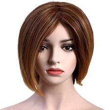 OneDor 13 In Short Straight Hair Flapper Cosplay Costume Bob Wig (Amber Blonde)