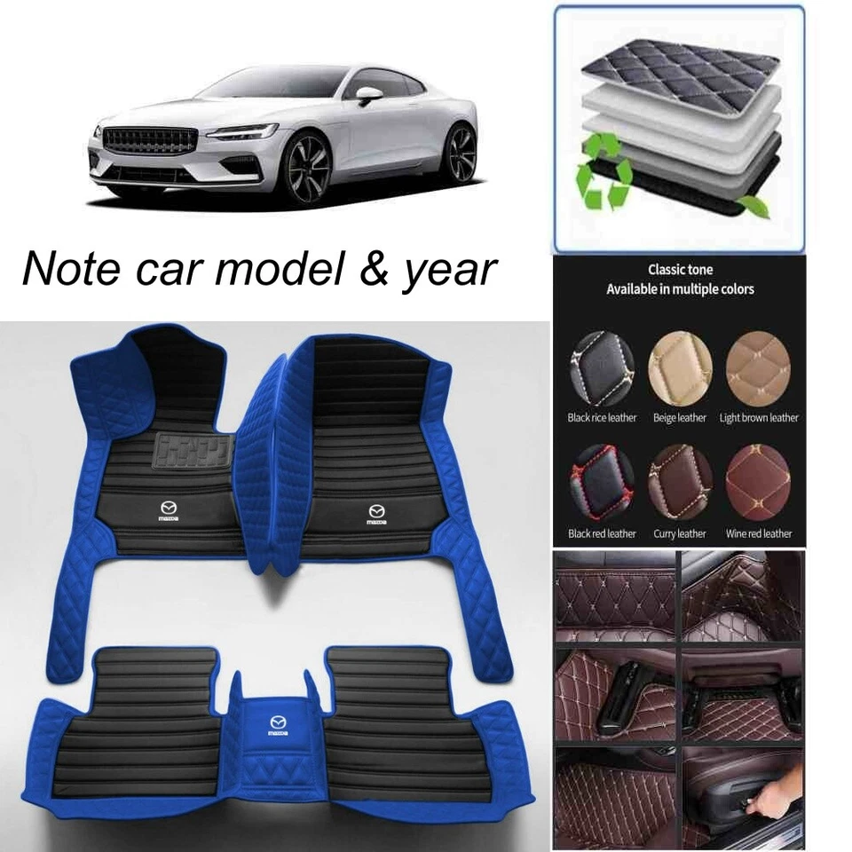 For Mazda 2 3 5 6 Car Floor Mats Luxury Custom Cargo Liners Waterproof Carpets Foto 2 de 4