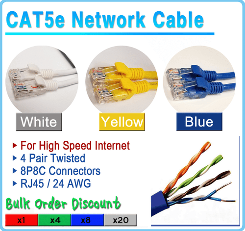 Cable de conexión Cat5e red RJ45 cable Ethernet 1 pie 2 5 7 pies 10 pies 25 50 100 | eBay