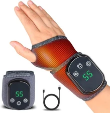Cordless Hand Wrist Massager Pain Relief with 5 Heat Levels & 3 Vibration Modes