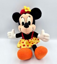 Walt Disney Minnie Mouse Plush Red Hat Yellow Polka Dot Skirt Mattel