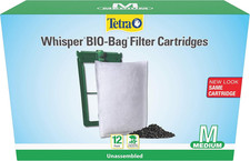 TETRA WHISPER BIO-BAG DISPOSABLE FILTER CARTRIDGES UNASSEMBLED MEDIUM 12 PACK