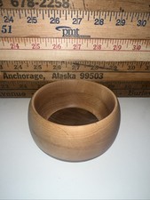 SIGNED AND DATED MINI WOOD BOWL TRINKET Handmade