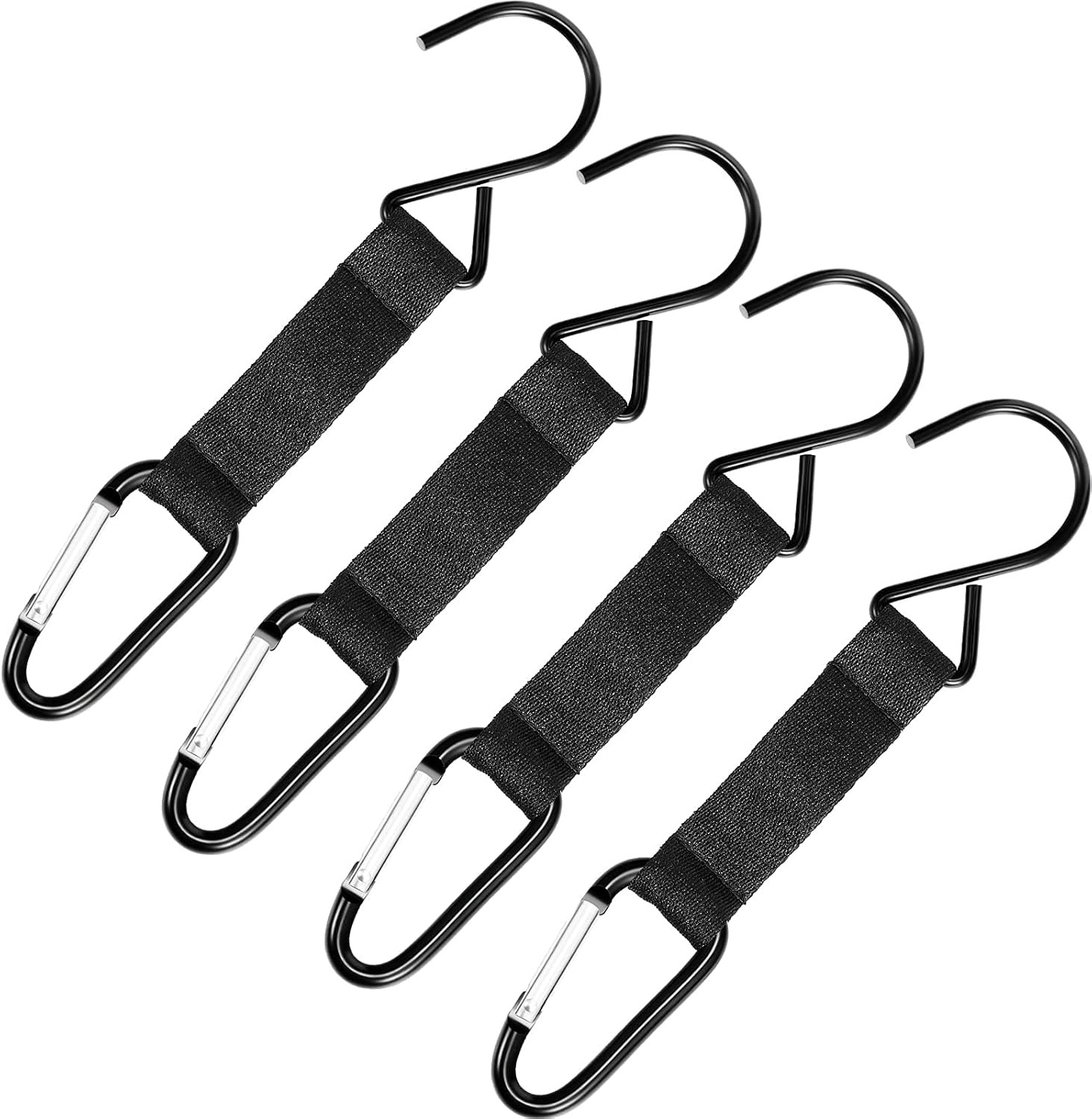 Sumind 4 Pack Baseball Bag Hook for Fence Heavy Duty Black