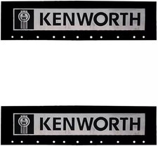 Kenworth Blackchrome 6 X 24 Semi Truck Rubber Quarter Fender Mud Flaps-pair