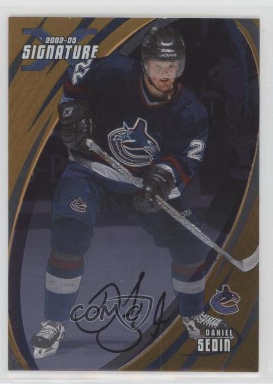 2002 ITG Be A Player Signature Series Gold Signatures Daniel Sedin Auto HOF 0bt4