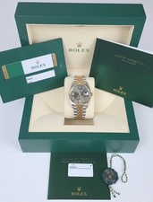 Rolex Datejust 36 Two-Tone Green Roman Dial F...