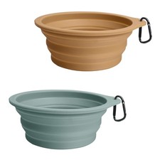 2-Pack Silicone Collapsible Dog Bowls, BPA Free Dishwasher Safe, Portable Fol...