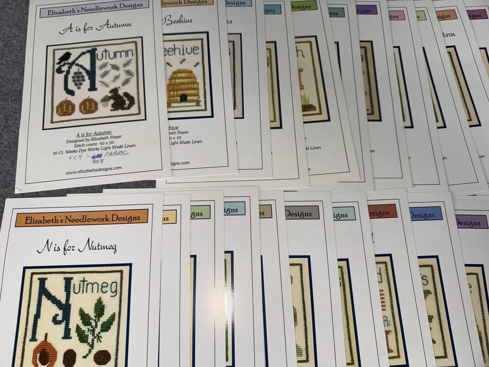 Elizabeth's Needlework Designs A-Z *26 ALPHABET Patterns CROSS STITCH - Image 2 of 4