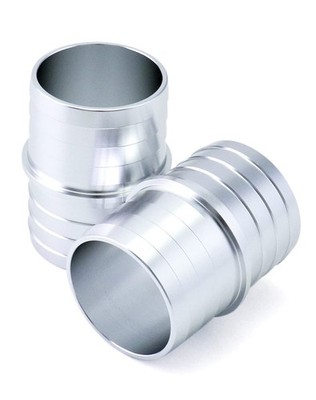 QWORK Hose Barb Fittings, 2 Pack 1-1/2'' to Inch 1-1/2 Inch, Silver
