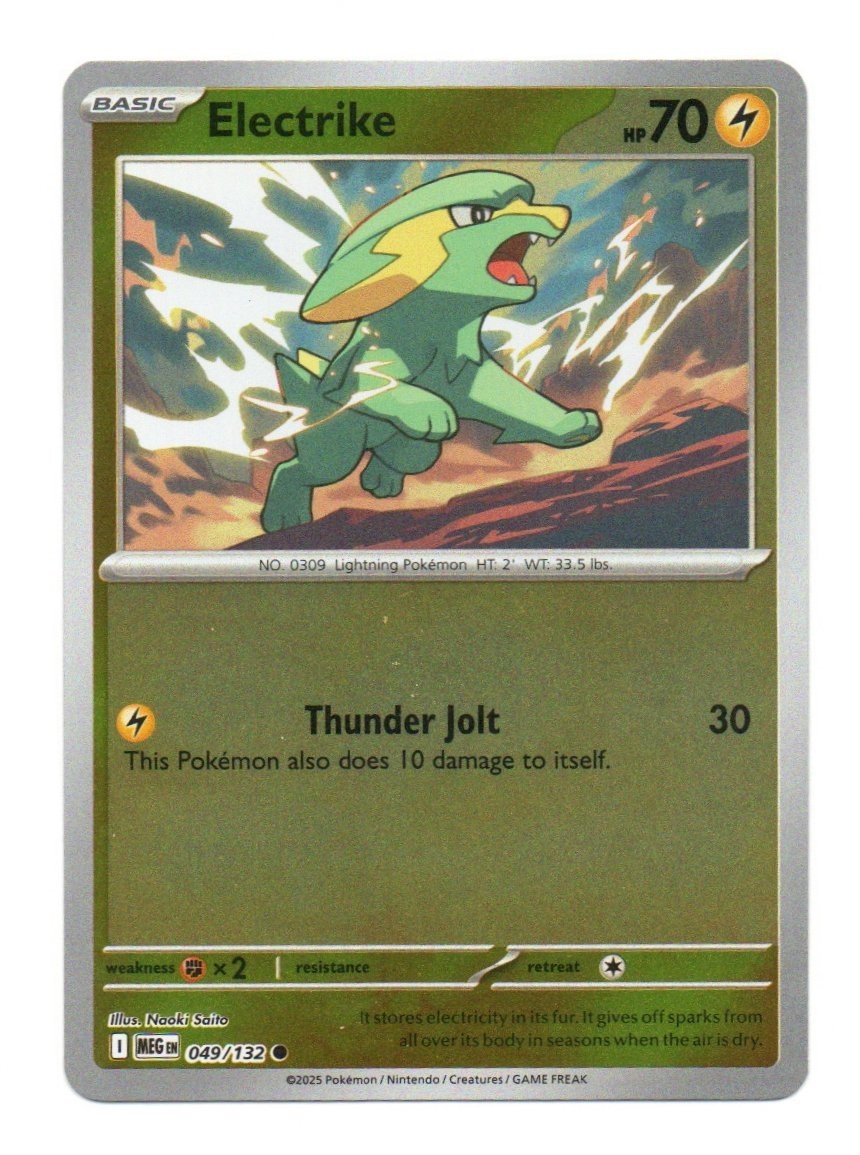 Electrike Reverse Holo Pokémon TCG ME01 Mega Evolution 049/132