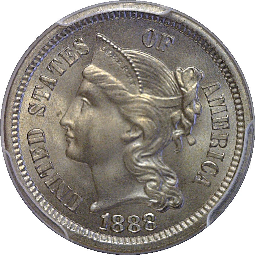 1888 Nickel Three Cent   PCGS MS-67 - Image 2 of 3