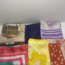 Lot of 6 Womens Scarfs Different Makers Designs Italy USA