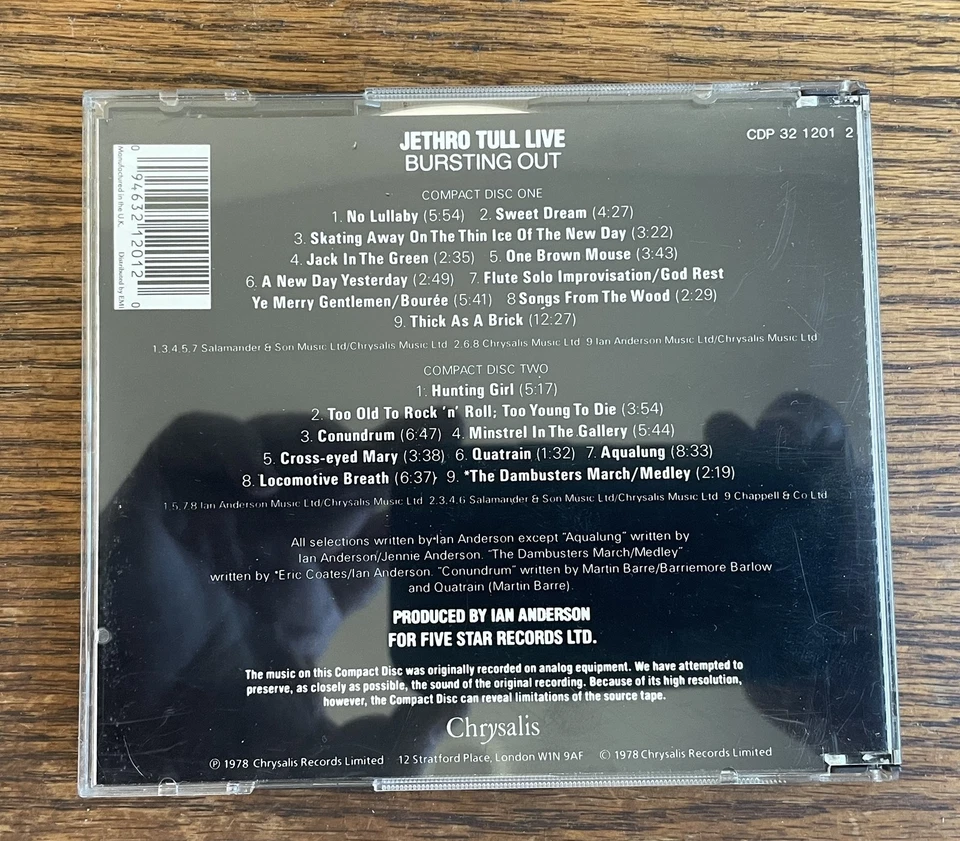 JETHRO TULL LIVE - BURSTING OUT Double Audio CD Excellent Condition UK Import - Image 2 of 4