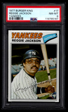 REGGIE JACKSON 1977 TOPPS BURGER KING CARD #17 PSA 8 NM-MT BASEBALL YANKEES