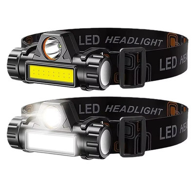 2 Pack USB Rechargeable Waterproof LED Headlamp Headlight Head Light Flashlight