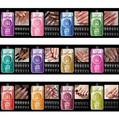 120PCS Semi Matte Press On Nail Short Square Soft Gel False Nail Full Cover