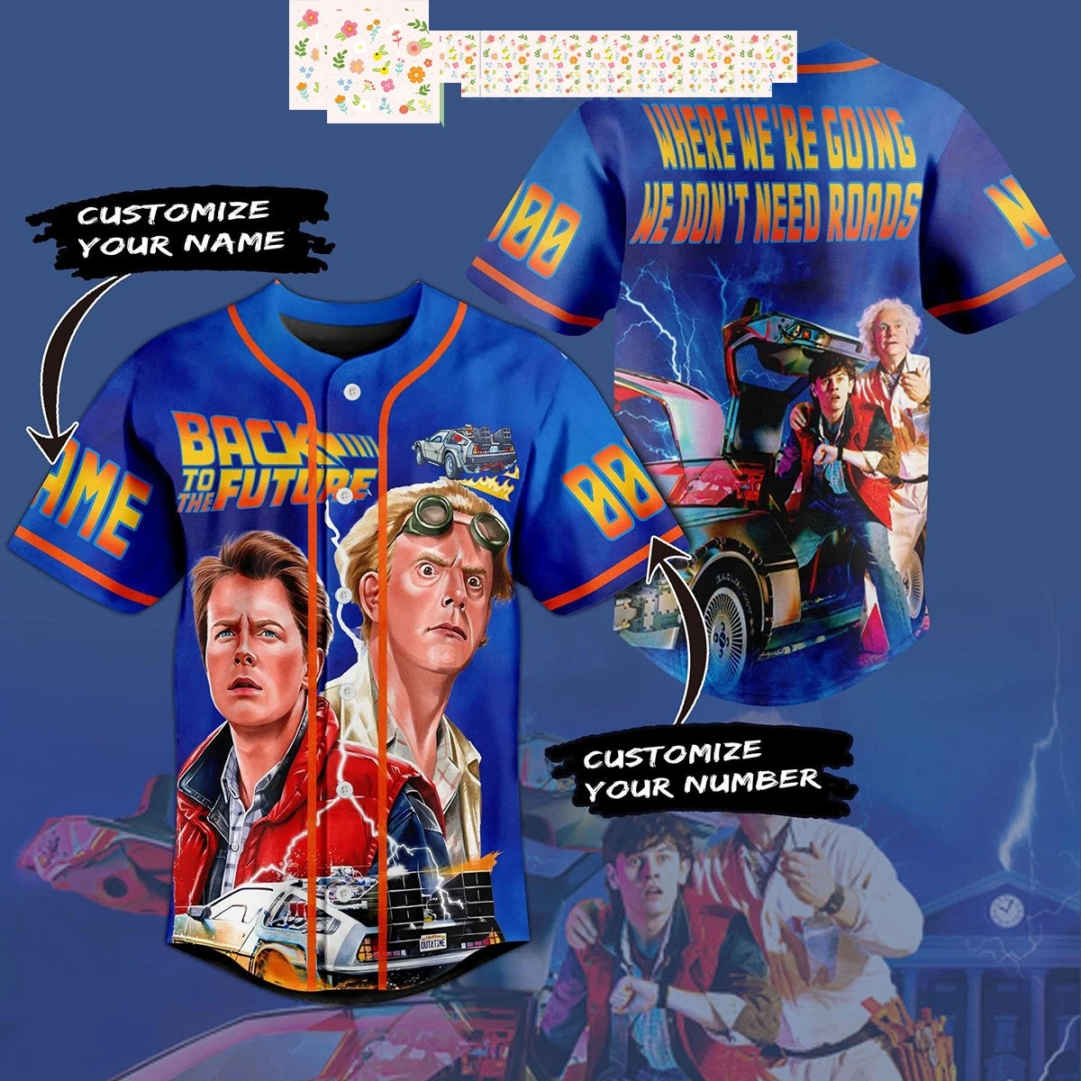 Back To The Future Personalized Baseball Jersey